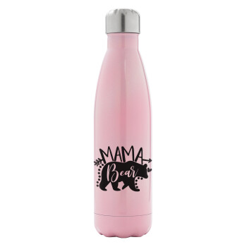 Mama Bear, Metal mug thermos Pink Iridiscent (Stainless steel), double wall, 500ml