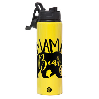 Mama Bear, Metallic water bottle with safety lid, 850ml aluminum