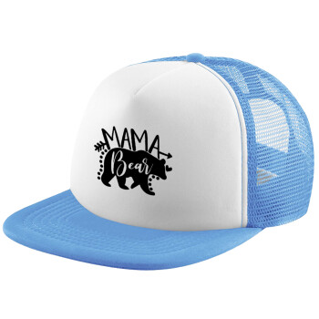 Mama Bear, Καπέλο Soft Trucker με Δίχτυ Γαλάζιο/Λευκό