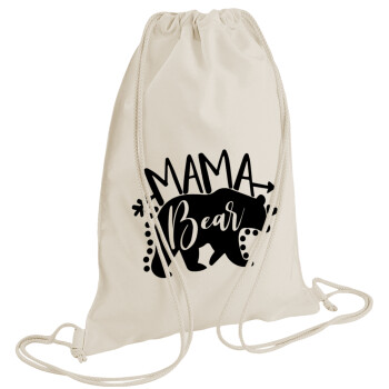 Mama Bear, Τσάντα πλάτης πουγκί GYMBAG natural (28x40cm)