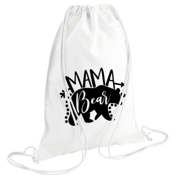 Mama Bear, Τσάντα πλάτης πουγκί GYMBAG λευκή (28x40cm)