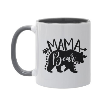 Mama Bear, Mug colored grey, ceramic, 330ml