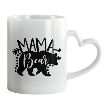 Mama Bear, Mug heart handle, ceramic, 330ml