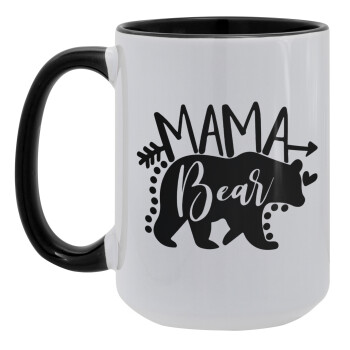Mama Bear, Κούπα Mega 15oz, κεραμική Μαύρη, 450ml