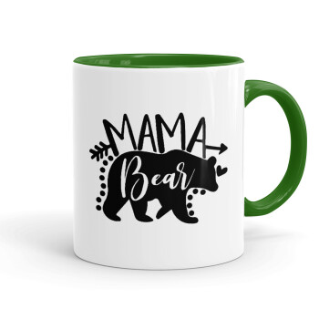 Mama Bear, Κούπα χρωματιστή πράσινη, κεραμική, 330ml
