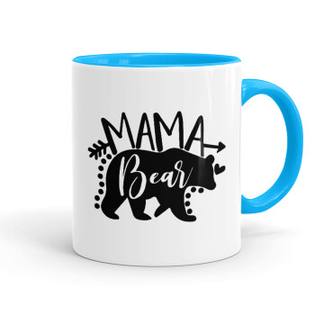 Mama Bear, Mug colored light blue, ceramic, 330ml