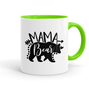 Mama Bear, Mug colored light green, ceramic, 330ml