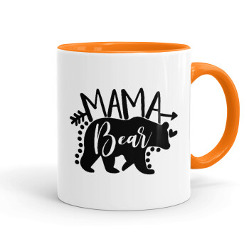 Mama Bear, Κούπα χρωματιστή πορτοκαλί, κεραμική, 330ml