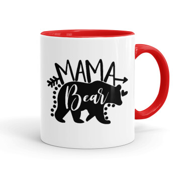 Mama Bear, Κούπα χρωματιστή κόκκινη, κεραμική, 330ml