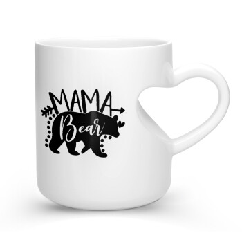 Mama Bear, Κούπα καρδιά λευκή, κεραμική, 330ml