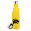 Yellow Stainless Steel Metallic Thermos, double-walled, 500ml