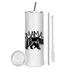 Tumbler ποτήρι θερμό από ανοξείδωτο ατσάλι 600ml, με μεταλλικό καλαμάκι & βούρτσα καθαρισμού