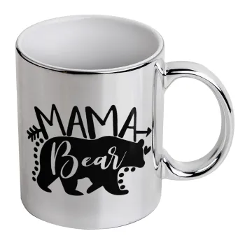 Mama Bear, Κούπα κεραμική, ασημένια καθρέπτης, 330ml