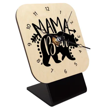 Mama Bear, Επιτραπέζιο ρολόι σε φυσικό ξύλο (10cm)