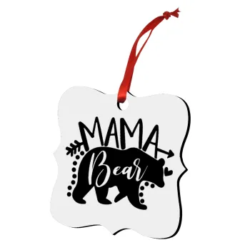 Mama Bear, Christmas ornament polygon wooden 7.5cm