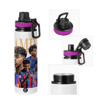 lamine yamal FCB, Μεταλλικό παγούρι νερού με καπάκι ασφαλείας, αλουμινίου 850ml