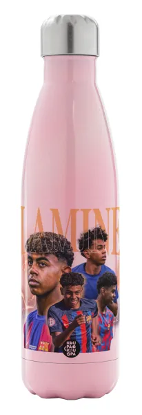 lamine yamal FCB — Metal mug thermos Pink Iridiscent (Stainless steel), double wall, 500ml