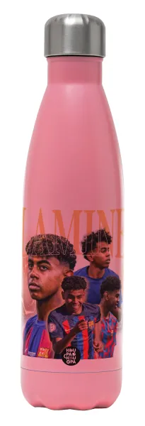 lamine yamal FCB — Metal mug thermos Pink Mat (Stainless steel), double wall, 500ml