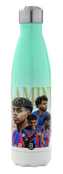 lamine yamal FCB — Μεταλλικό παγούρι θερμός Πράσινο/Λευκό (Stainless steel), διπλού τοιχώματος, 500ml
