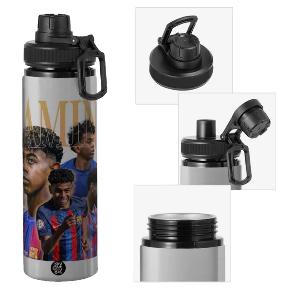 lamine yamal FCB — Μεταλλικό παγούρι νερού με καπάκι ασφαλείας, αλουμινίου 850ml