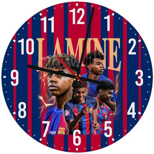 lamine yamal FCB — Ρολόι τοίχου ξύλινο 30cm