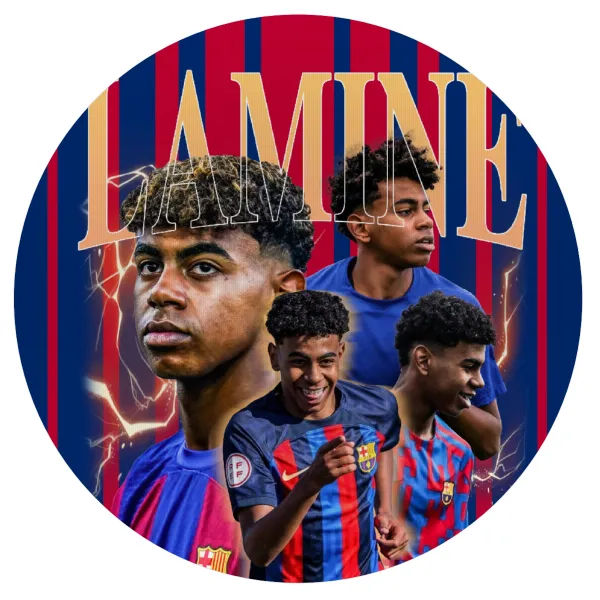 lamine yamal FCB — Mousepad Στρογγυλό 20cm