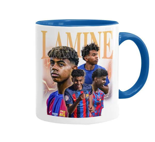 lamine yamal FCB — Κούπα χρωματιστή μπλε, κεραμική, 330ml