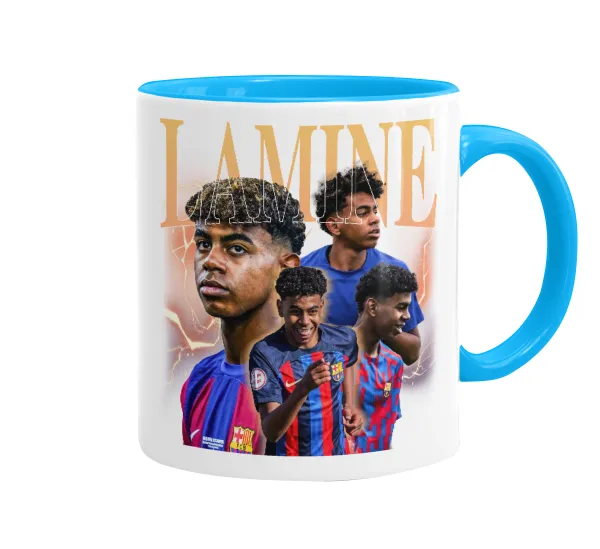 lamine yamal FCB — Κούπα χρωματιστή γαλάζια, κεραμική, 330ml