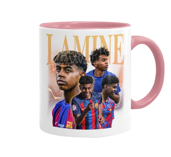 lamine yamal FCB — Κούπα χρωματιστή ροζ, κεραμική, 330ml