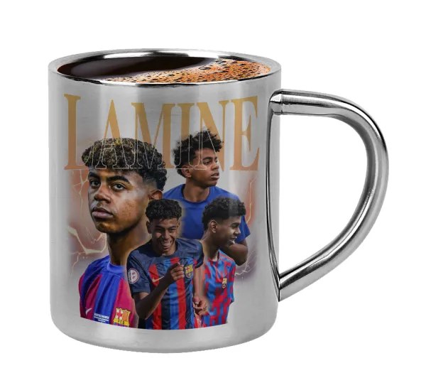 lamine yamal FCB — Double-wall metal cup for espresso (220ml)