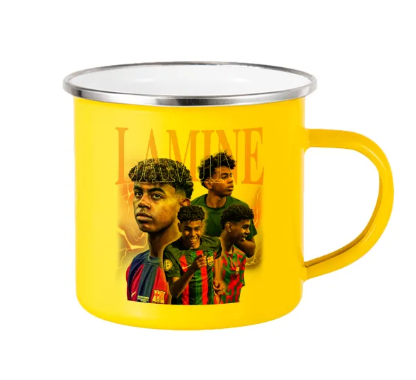 lamine yamal FCB — Yellow Enamel Metallic Cup 360ml
