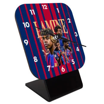 lamine yamal FCB, Επιτραπέζιο ρολόι ξύλινο με δείκτες (10cm)