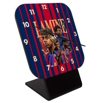 lamine yamal FCB, Επιτραπέζιο ρολόι σε φυσικό ξύλο (10cm)