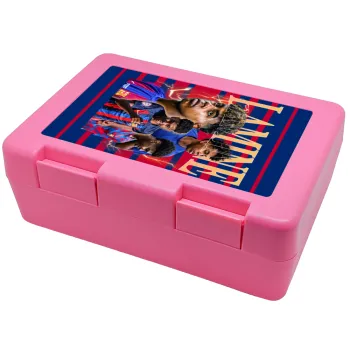 lamine yamal FCB, Children's cookie container PINK 185x128x65mm (BPA free plastic)