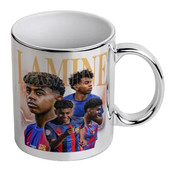 lamine yamal FCB, Κούπα κεραμική, ασημένια καθρέπτης, 330ml