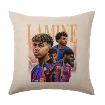 lamine yamal FCB, Μαξιλάρι καναπέ ΛΙΝΟ 40x40cm περιέχεται το  γέμισμα