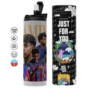 lamine yamal FCB, Tumbler stainless steel GREY 600ml