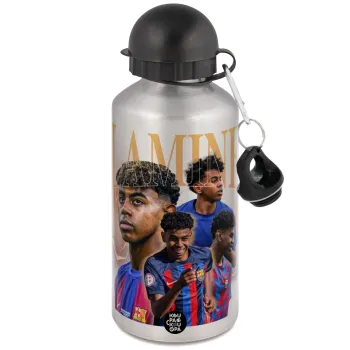 lamine yamal FCB, Μεταλλικό παγούρι νερού, Ασημένιο, αλουμινίου 500ml
