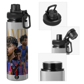 lamine yamal FCB, Μεταλλικό παγούρι νερού με καπάκι ασφαλείας, αλουμινίου 850ml
