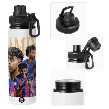 lamine yamal FCB, Μεταλλικό παγούρι νερού με καπάκι ασφαλείας, αλουμινίου 850ml