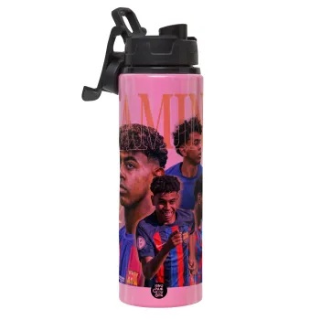 lamine yamal FCB, Μεταλλικό παγούρι νερού με καπάκι ασφαλείας, αλουμινίου 850ml