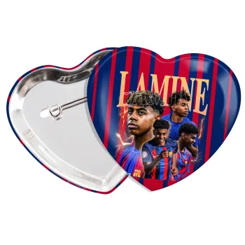 lamine yamal FCB, Κονκάρδα παραμάνα καρδιά (57x52mm)