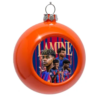 lamine yamal FCB, Orange Christmas tree ornament bauble 8cm