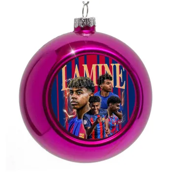 lamine yamal FCB, Στολίδι Χριστουγεννιάτικη μπάλα δένδρου Μωβ 8cm