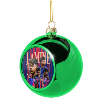 lamine yamal FCB, Green Christmas tree ornament ball 8cm