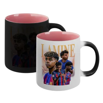 lamine yamal FCB, Κούπα Μαγική εσωτερικό ΡΟΖ, κεραμική 330ml που αλλάζει χρώμα με το ζεστό ρόφημα