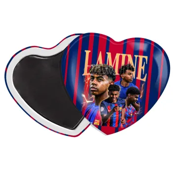 lamine yamal FCB, Μαγνητάκι καρδιά (57x52mm)