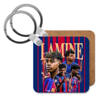 lamine yamal FCB, Μπρελόκ Ξύλινο τετράγωνο MDF