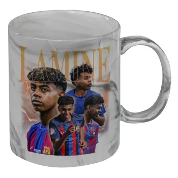 lamine yamal FCB, Κούπα κεραμική, marble style (μάρμαρο), 330ml