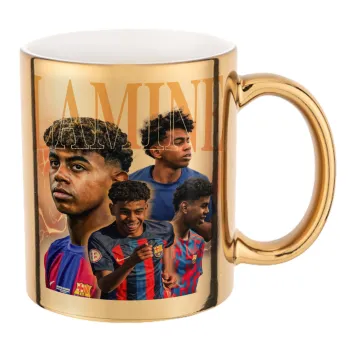 lamine yamal FCB, Κούπα κεραμική, χρυσή καθρέπτης, 330ml